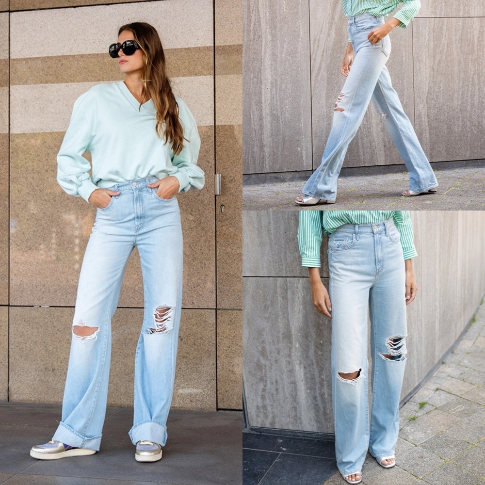 MOTHER
The Maven High Rise Wide Leg Jeans in Ripped Off Size 24 NWT